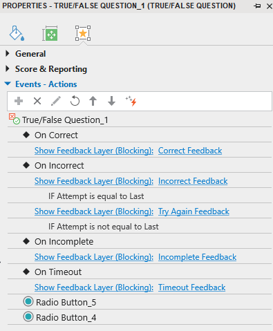 Set Events - Actions to Create Interactive Quizzes
