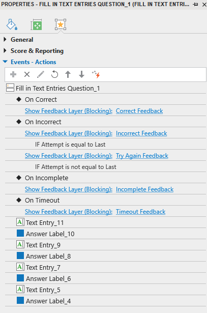 Set Events - Actions