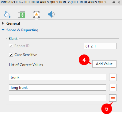 Set more than One Correct Answer for each Blank