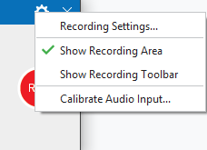 Recording Settings menu