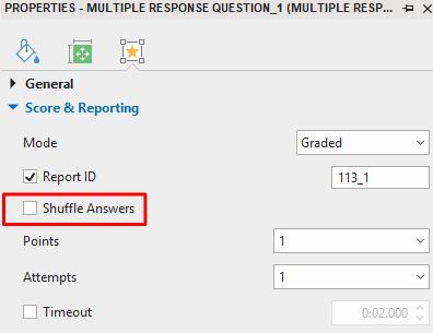 Shuffle Answers Option
