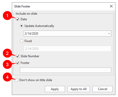 Slide footer