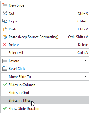 Slide in Titles mode