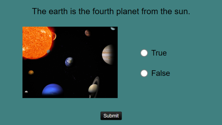 True False Question Example Created in ActivePresenter