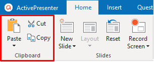 copy, cut, and delete slides in ActivePresenter 8