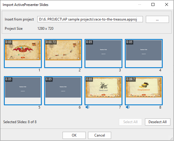 Insert slides from ActivePresenter