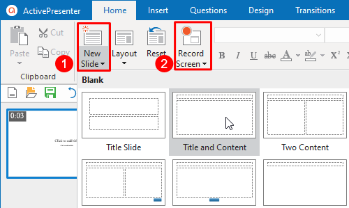 How to Insert Slides in ActivePresenter 8