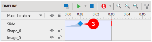 slide transition in the Timeline pane