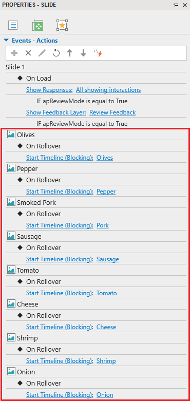 Add action Start Timeline