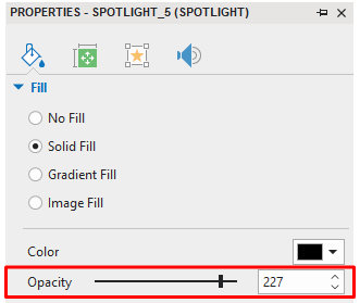 Change opacity