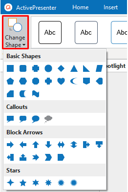 Change shape