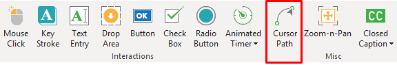 Cursor Path object in the Insert tab