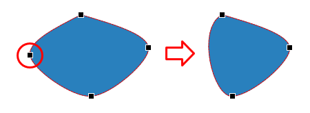 The selected anchor point will disappear, making the shape change accordingly.