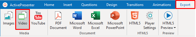 Export Project to Video in Activepresenter 8