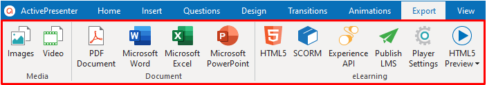 Exporting output formats overview
