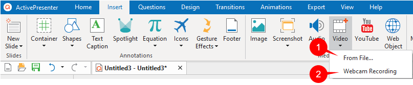 Click Insert tab > Video to insert videos