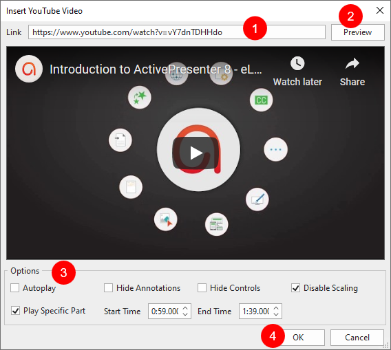 Add YouTube Videos in ActivePresenter 8