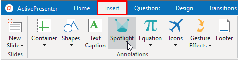 Insert a spotlight