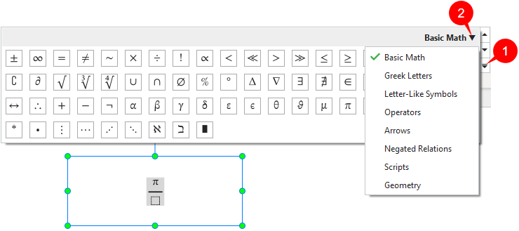 You can also add values to selected structures with symbols in the Symbols group.