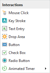 Interaction Objects in the Home Tab