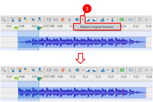Restore original volume