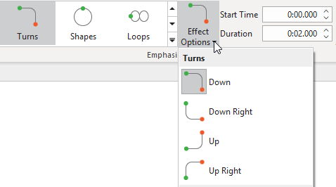 You can choose to let the Turns path to go down, up, etc., depending on your need.