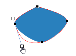 The two handles point in exactly the opposite direction (180 degrees) from each other.