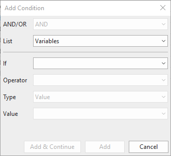 The Add Condition Dialog