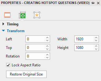 Change video transform