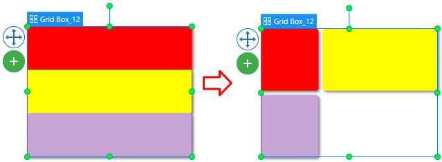 The grid size is defined by the number of columns, horizontal spacing between columns, and vertical spacing between rows.