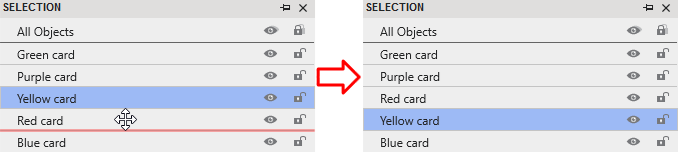 Moving an object lower means that you bring it to the back of the stack.