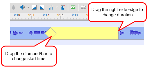 Change start time and duration of inserted time