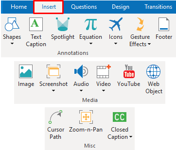 Annotation objects in ActivePresenter 8