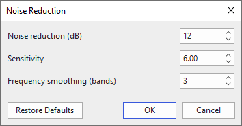 Noise Reduction dialog