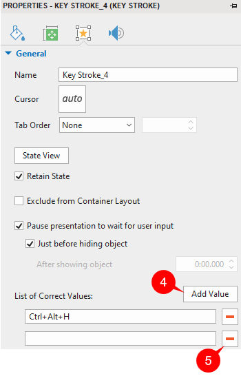 Set Correct Values for Key Strokes