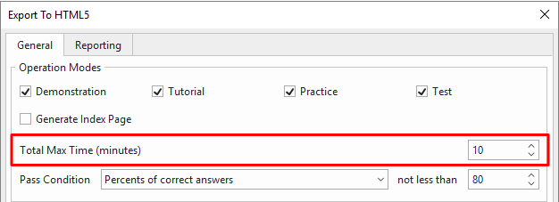 Test duration