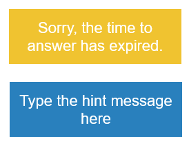 Timeout and Hint Message