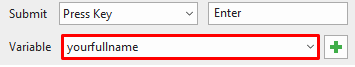Variable name saved