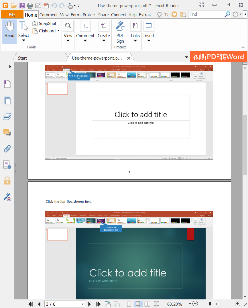 Example of Export to PDF