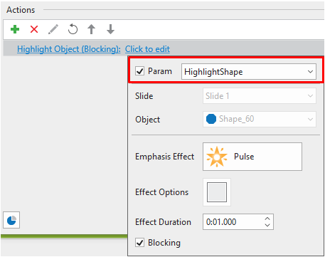 Select the Param checkbox