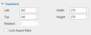 Position and size of a spotlight effect