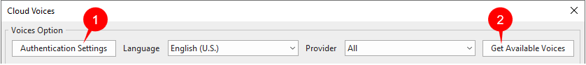 Click to get authentication from the voice providers
