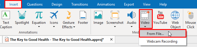 Insert video from file