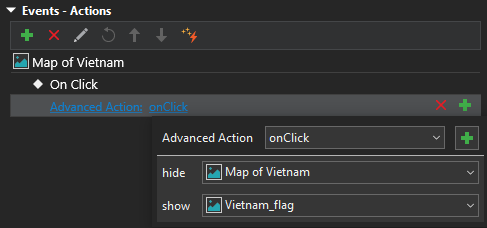 Apply Advanced Actions in front side