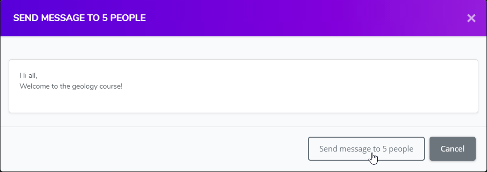 Send a message in ActivePresenter Online