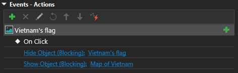 Show/Hide Object action in the back side of a flip card.
