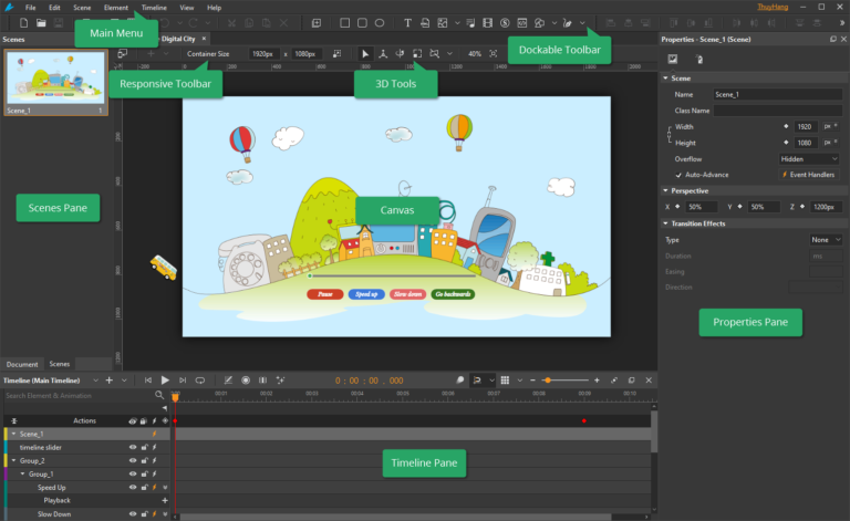 Saola Animate User Interface