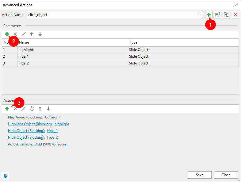 Create Advanced Actions