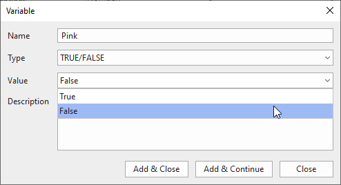 The Variable Dialog