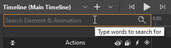 Search Elements in the Timeline Pane
